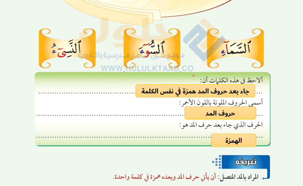 حل كتاب التجويد سادس ابتدائي ف1 الفصل الاول 1446 كاملا