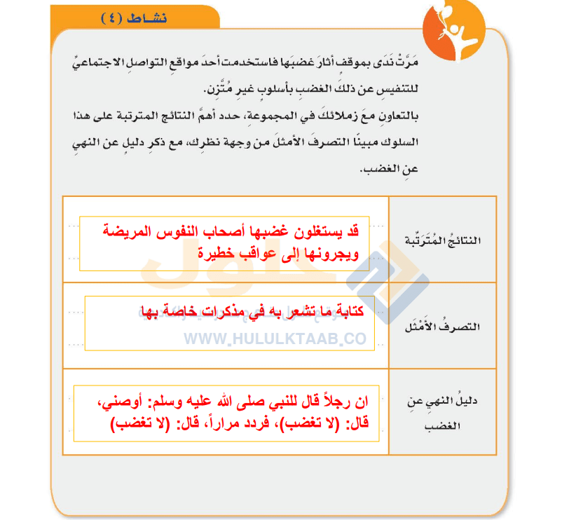 حل كتاب المهارات الحياتية والأسرية للصف السادس الابتدائي