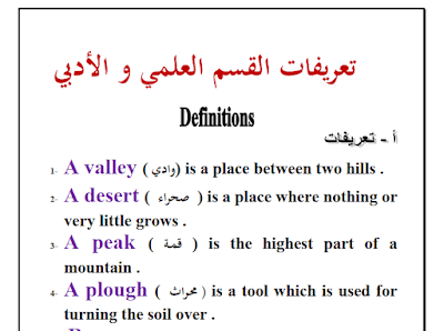 ملخص الانجليزي ثالث ثانوي اليمن 2024 pdf
